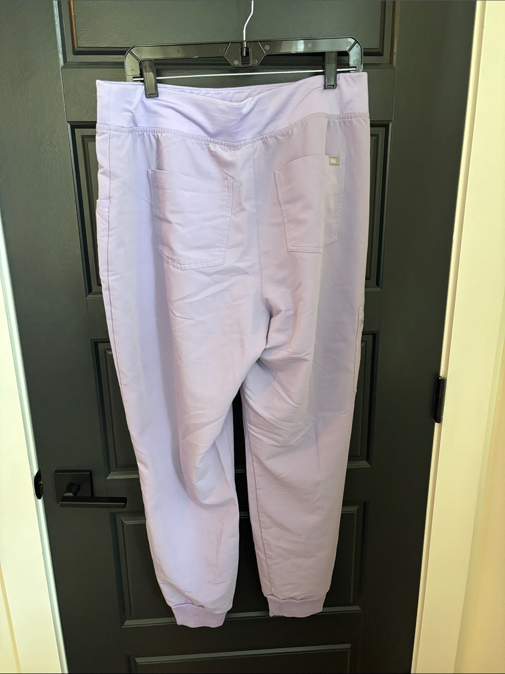 Lilac FIGS High waisted Jogger scrub Pants with Neon Drawstring - Picture 2 of 5